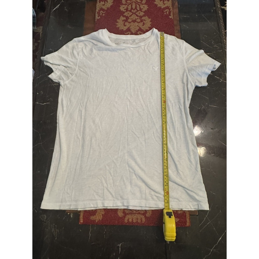 American Eagle T Shirt Mens Size M White Legend T Classic Fit Slub Knit Logo - Picture 8 of 9